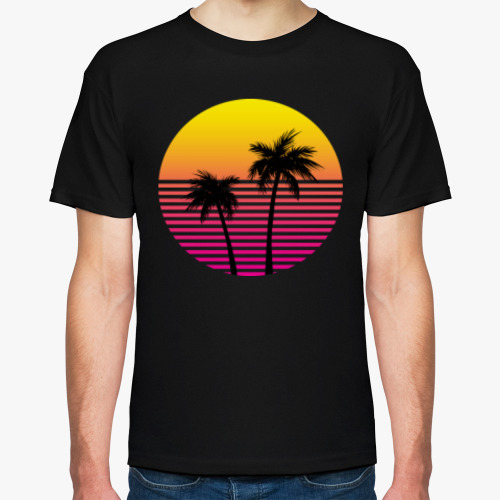 Футболка с принтом Закат в Майями