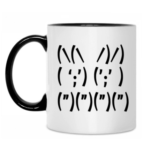 Кружка с принтом Зайцы