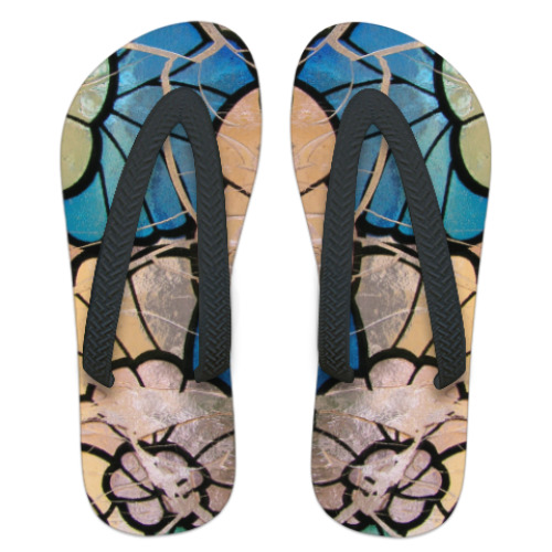 Шлепанцы (сланцы) с принтом Витражи