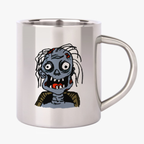 Кружка металлическая с принтом Зомби