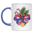 Двухцветная кружка Новогодний букет