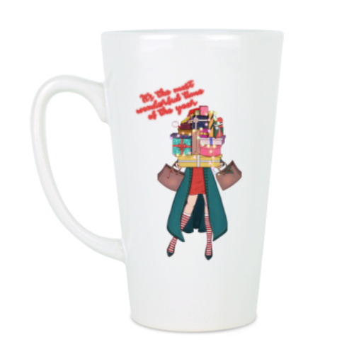 Чашка Латте с принтом Время подарков