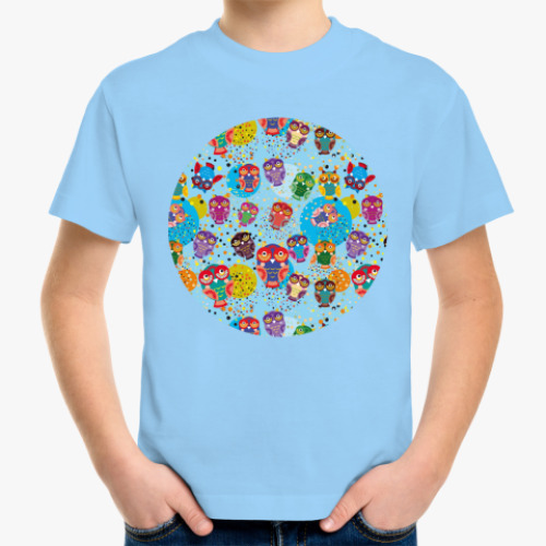Детская футболка смешные яркие совы