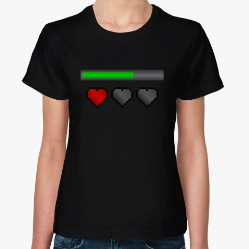 Женская футболка Восьмибитное сердце / Симс