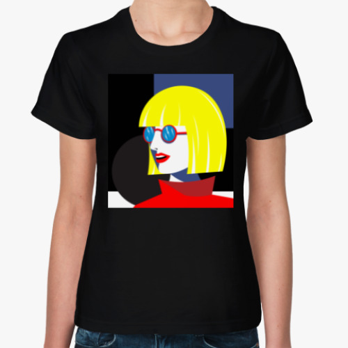 Женская футболка Стильная девушка в стиле поп арт