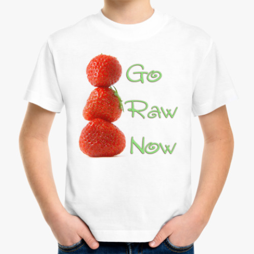 Детская футболка с принтом Go Raw Now