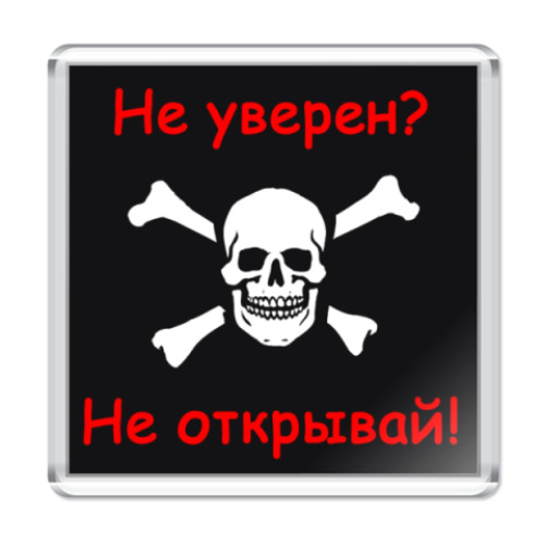 Магнит с принтом Веселый Роджер