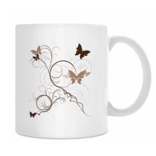 Кружка с принтом Кофейные завитки