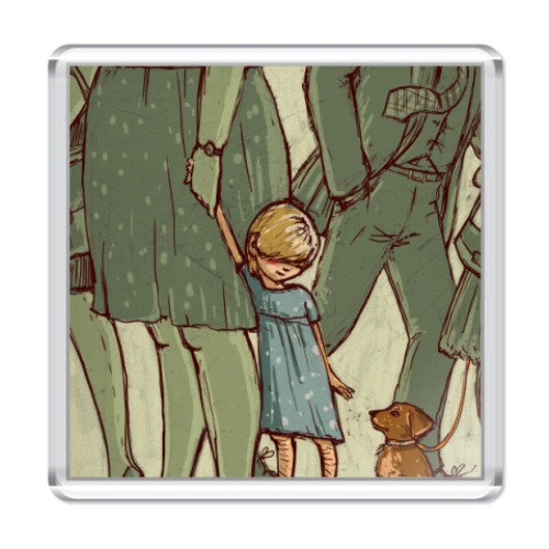 Магнит с принтом встреча двух сердец