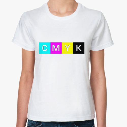 Классическая футболка с принтом  'CMYK'