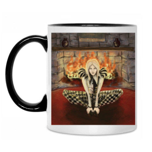 Кружка с принтом шут у огня