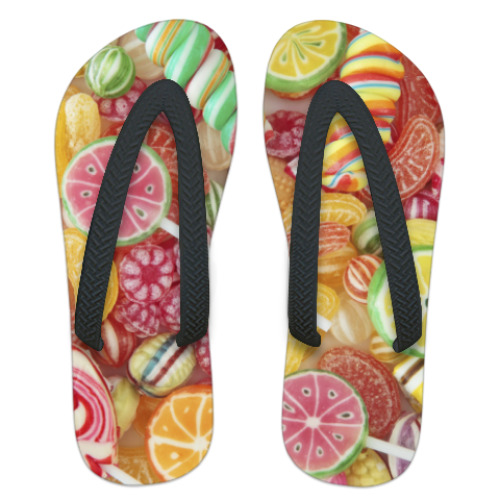 Шлепанцы (сланцы) с принтом Candy