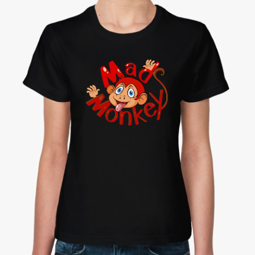 Женская футболка Безумная обезьянка