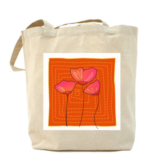 Сумка шоппер с принтом Маки