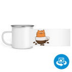 Кружка металлическая белая (круговая запечатка)