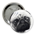 Значок 75 мм  Мопс