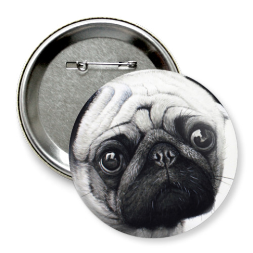 Значок 75мм  Мопс