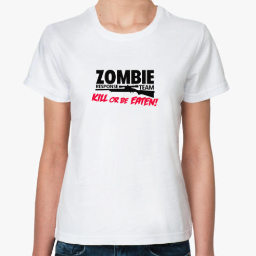 Классическая футболка с принтом Zombie