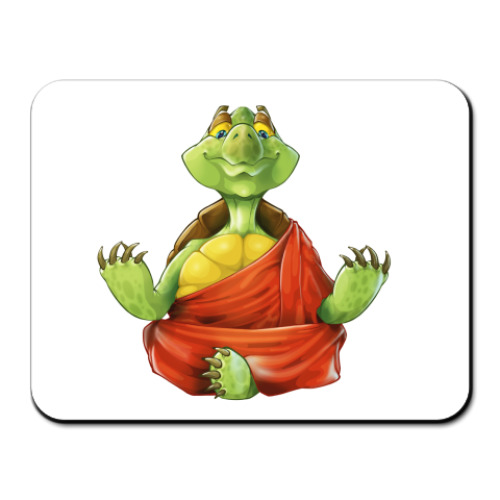 Коврик для мыши с принтом Черепаха на медитации