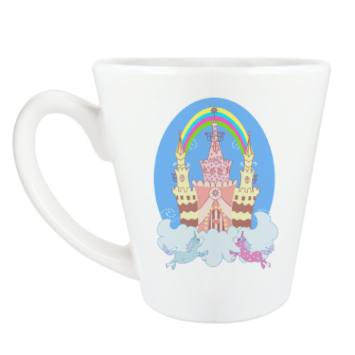 Чашка Латте с принтом Замок на облаках