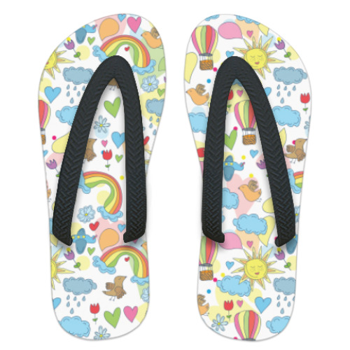 Шлепанцы (сланцы) с принтом Летний