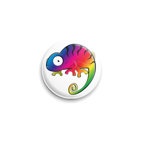 Значок 25мм с принтом Хамелеон