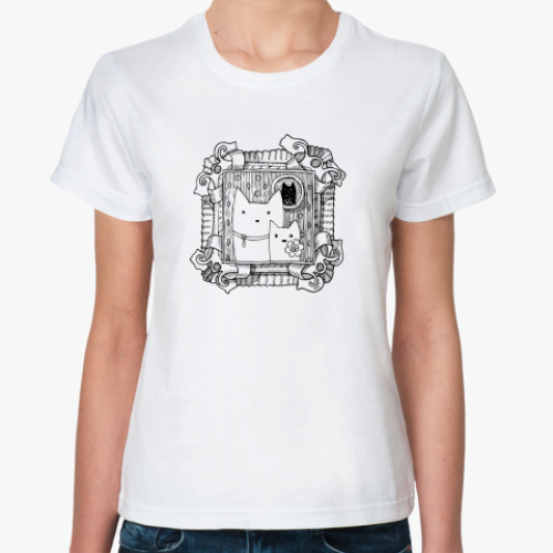 Классическая футболка с принтом 'В рамке'