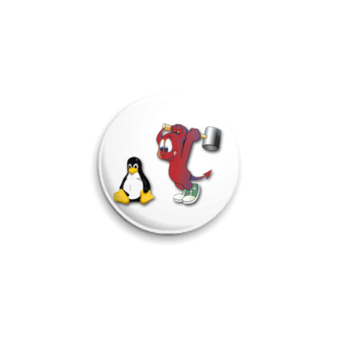 Значок 25мм  FreeBSD antiLinux