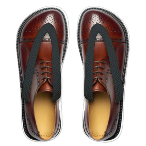 Шлепанцы (сланцы) с принтом Ботинки