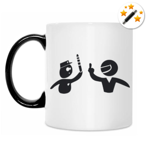 Кружка-хамелеон с принтом ГИБДД и водитель