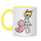 Двухцветная кружка Чибик с  мишкой