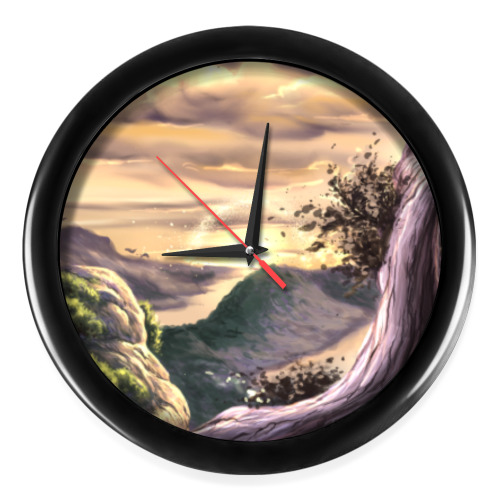 Настенные часы с принтом Пейзаж сосна