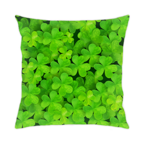 Подушка с принтом клевер
