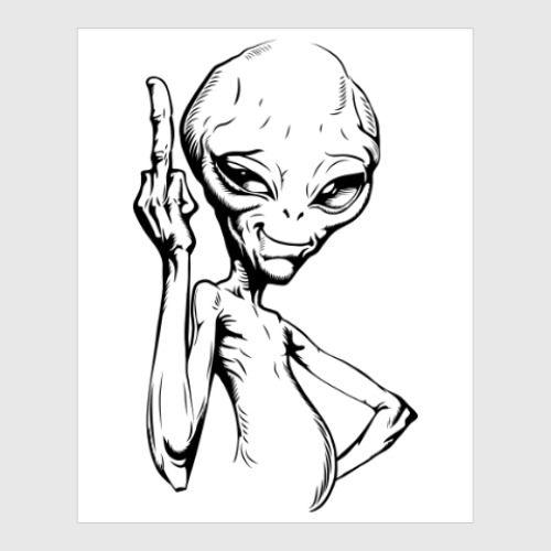 Постер смешной пришелец (funny alien)