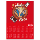Календарь A2 2026, красный Fallout Nuka Cola Vault Boy