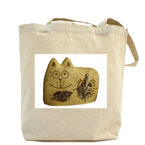 Сумка шоппер с принтом кот