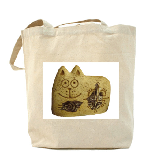 Сумка шоппер с принтом кот