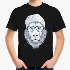 Крутой лев хипстер