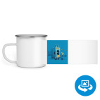 Кружка металлическая белая (круговая запечатка)