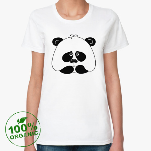 Женская футболка из органик-хлопка Грустная панда