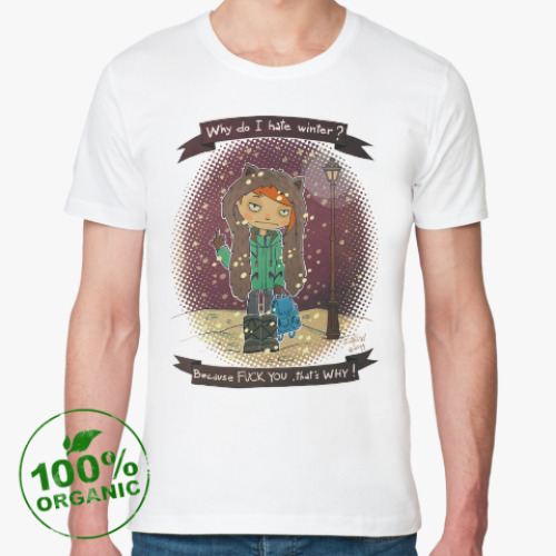 Футболка из органик-хлопка с принтом Fuck Winter