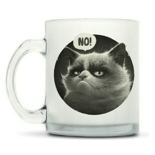 Кружка матовая Кот Tard Grumpy Cat портрет