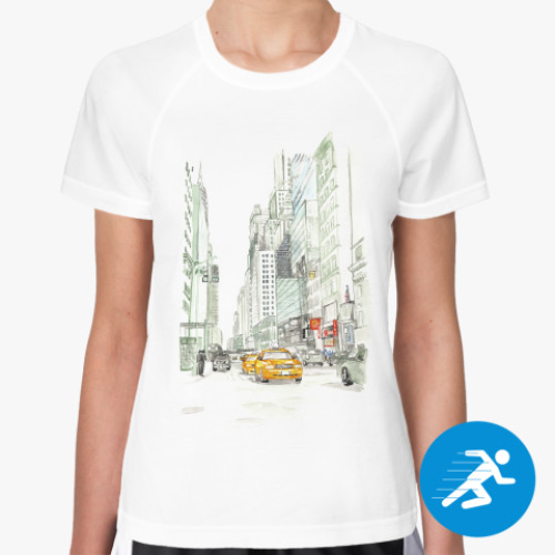 Женская спортивная футболка Такси Нью Йорка