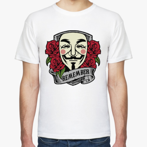 Футболка с принтом Анонимус (Маска Гая Фокса)