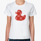 Уточка для ванной в шотландскую клетку