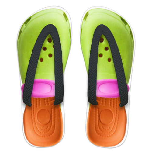 Шлепанцы (сланцы) с принтом  'Кроксы'