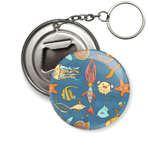 Брелок-открывашка с принтом Желтая подводная лодка