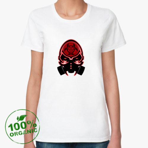 Женская футболка из органик-хлопка toxic tribal skull