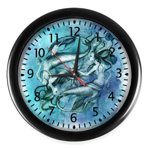Настенные часы с принтом Русалки