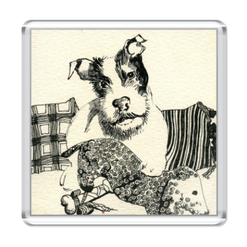 Магнит с принтом собака